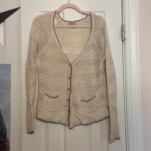 Lucky Brand Live in Love knit cardigan; Creme color; Size large